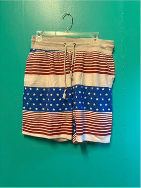 Men's Top Drawer Athletic Shorts Size M Red White Blue Stars and Stripes